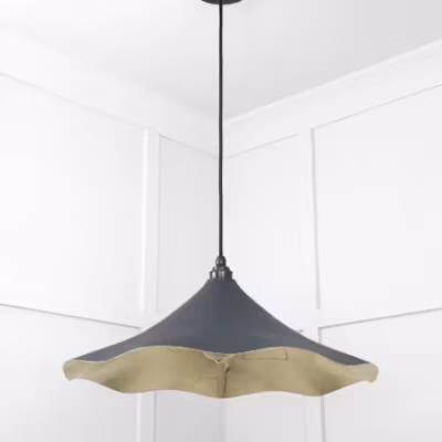 Smooth Brass Flora Pendant in Soot - Image 5