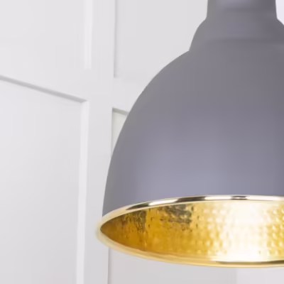 Hammered Brass Brindley Cluster Pendant in Bluff - Image 4