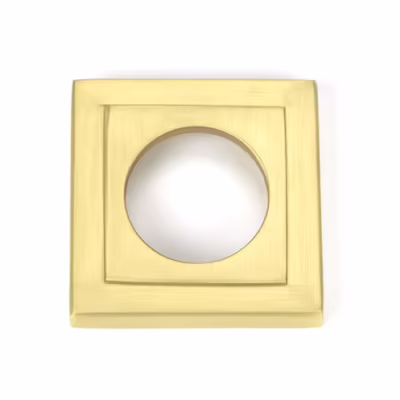 Satin Brass Brompton Lever on Rose Set (Square) - Unsprung - Image 5