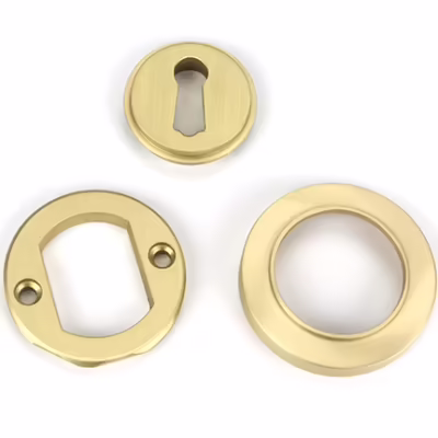 Satin Brass Round Escutcheon (Plain) - Image 4