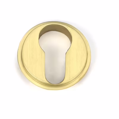 Satin Brass Round Euro Escutcheon (Square) - Image 5