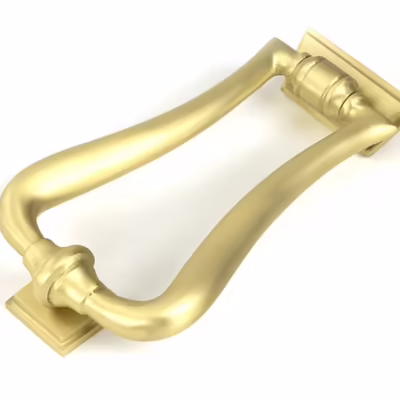 Satin Brass Slimline Art Deco Door Knocker - Image 3