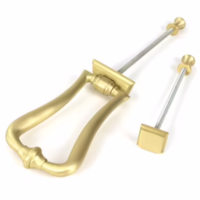 Satin Brass Slimline Art Deco Door Knocker - Image 6