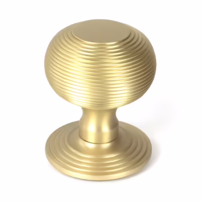 Satin Brass Beehive Centre Door Knob