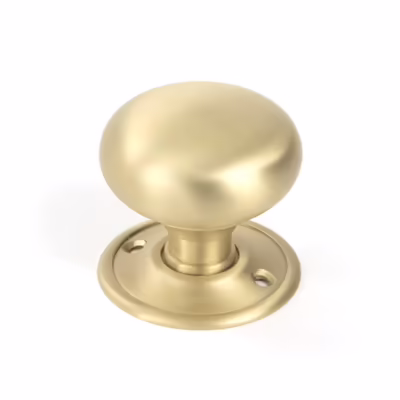 Satin Brass Mushroom Mortice/Rim Knob Set - Image 4