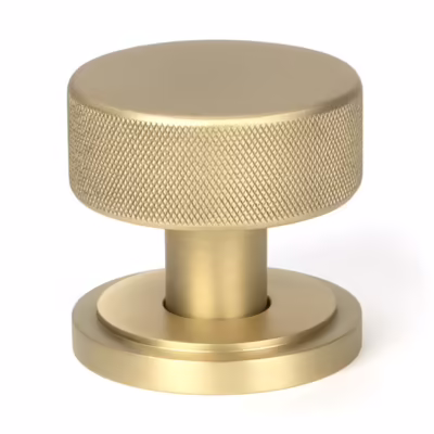 Satin Brass Brompton Mortice/Rim Knob Set (Art Deco) - Image 3