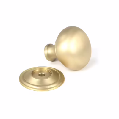 Satin Brass Mushroom Cabinet Knob 32mm - Image 3