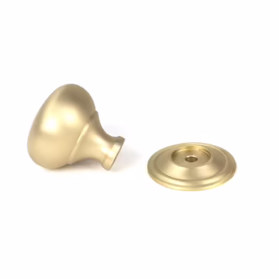 Satin Brass Mushroom Cabinet Knob 32mm - Image 4