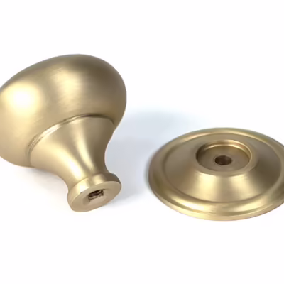 Satin Brass Mushroom Cabinet Knob 38mm - Image 4