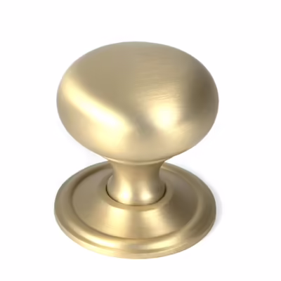 Satin Brass Mushroom Cabinet Knob 38mm