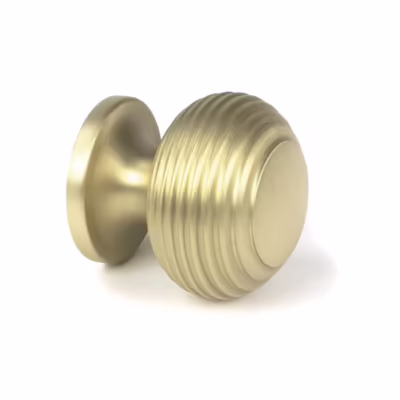 Satin Brass Beehive Cabinet Knob 30mm - Image 3