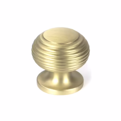 Satin Brass Beehive Cabinet Knob 30mm