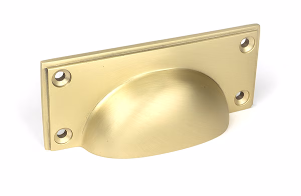 Satin Brass Art Deco Drawer Pull