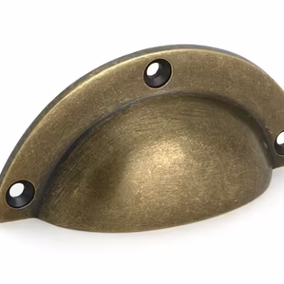 Burnished Brass 4" Plain Drawer Pull