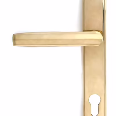 Polished Brass Art Deco Slimline Lever Espag. Lock Set - Image 3