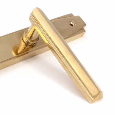 Polished Brass Art Deco Slimline Lever Espag. Lock Set - Image 6