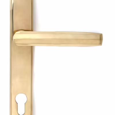 Polished Brass Art Deco Slimline Lever Espag. Lock Set