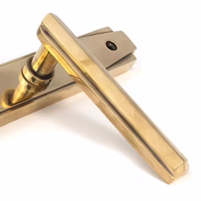 Aged Brass Art Deco Slimline Lever Espag. Lock Set - Image 6
