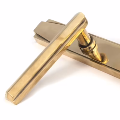 Aged Brass Art Deco Slimline Lever Espag. Lock Set - Image 7