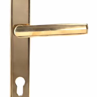 Aged Brass Art Deco Slimline Lever Espag. Lock Set