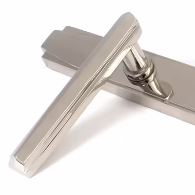 Polished Nickel Art Deco Slimline Lever Espag. Lock Set - Image 7