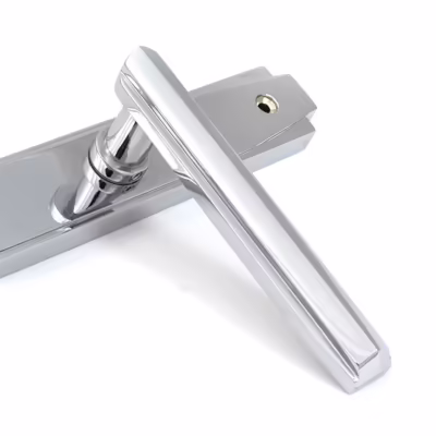 Polished Chrome Art Deco Slimline Lever Espag. Lock Set - Image 6