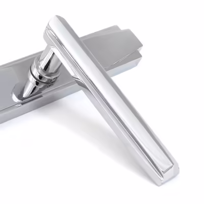 Polished Chrome Art Deco Slimline Lever Espag. Lock Set - Image 7