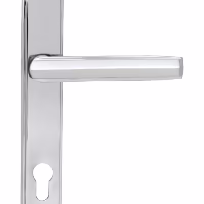 Polished Chrome Art Deco Slimline Lever Espag. Lock Set