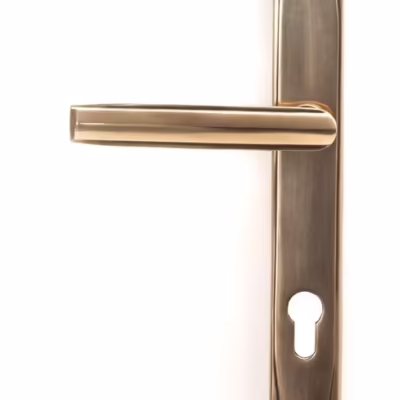 Polished Bronze Art Deco Slimline Lever Espag. Lock Set - Image 3