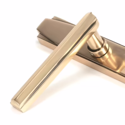 Polished Bronze Art Deco Slimline Lever Espag. Lock Set - Image 7