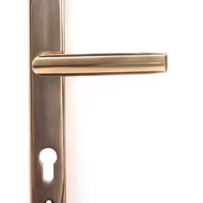 Polished Bronze Art Deco Slimline Lever Espag. Lock Set
