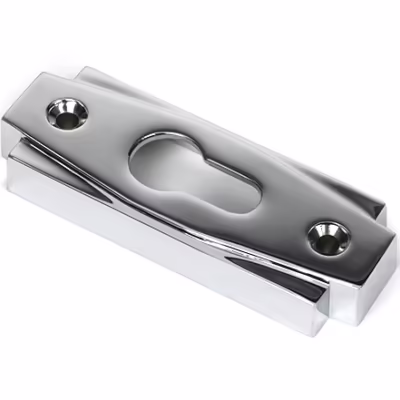 Polished Chrome Art Deco Euro Escutcheon