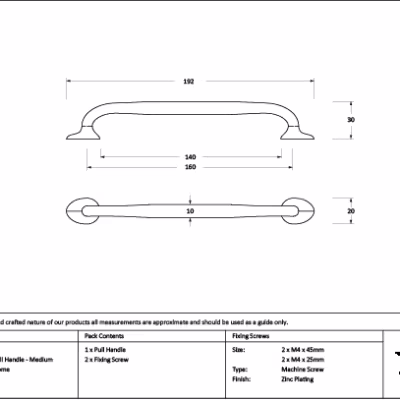 Satin Chrome Moore Pull Handle - Medium - Image 2