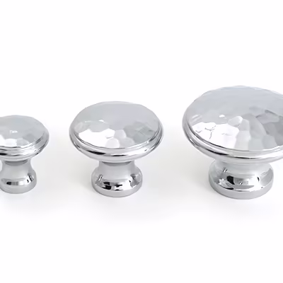 Polished Chrome Hammered Cabinet Knob - Small - Image 6