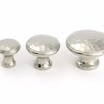 Polished Nickel Hammered Cabinet Knob - Medium - Image 6
