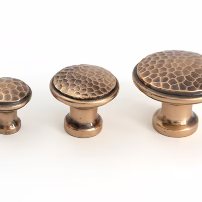 Polished Bronze Hammered Cabinet Knob - Large - Image 6