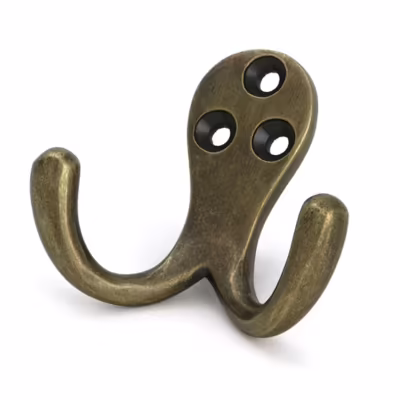 Burnished Brass Celtic Double Robe Hook
