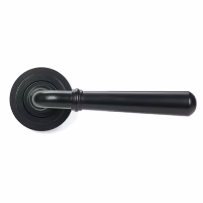 Matt Black Newbury Lever on Rose Set (Art Deco) - Unsprung - Image 3