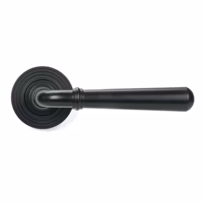 Matt Black Newbury Lever on Rose Set (Beehive) - Unsprung - Image 3