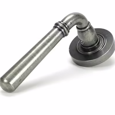 Pewter Newbury Lever on Rose Set (Plain) - Unsprung - Image 6
