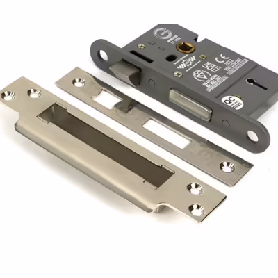 Polished Nickel 2 1/2" 5 Lever BS Sash Lock