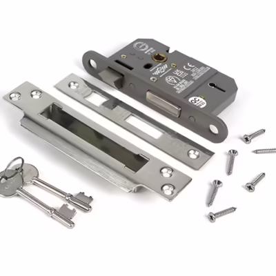 Polished SS 2 1/2" 5 Lever BS Sash Lock - Image 3