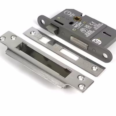 Polished SS 2 1/2" 5 Lever BS Sash Lock