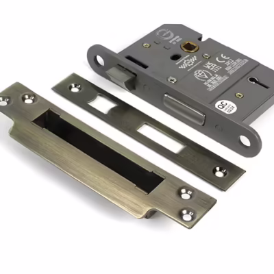Aged Brass 3" 5 Lever BS Sash Lock
