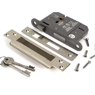 Polished Nickel 3" 5 Lever BS Sash Lock - Image 3