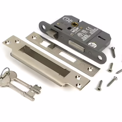 Polished Nickel 2 1/2" 5 Lever BS Sash Lock KA - Image 3