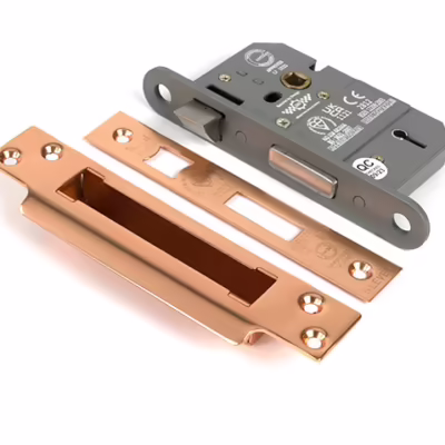 Polished Bronze 2 1/2" 5 Lever BS Sash Lock KA