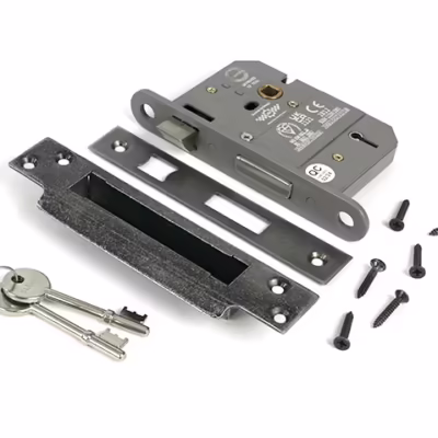 Pewter 3" 5 Lever BS Sash Lock KA - Image 3