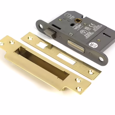 Polished Brass 3" 5 Lever BS Sash Lock KA