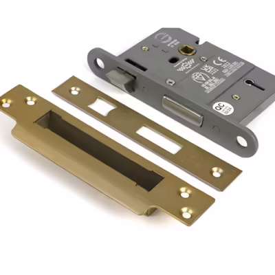 Satin Brass 3" 5 Lever BS Sash Lock KA